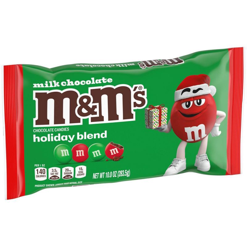 slide 7 of 8, M&M's Christmas Milk Chocolate Candies Holiday Assortment Candy Bag - 10oz, 10 oz