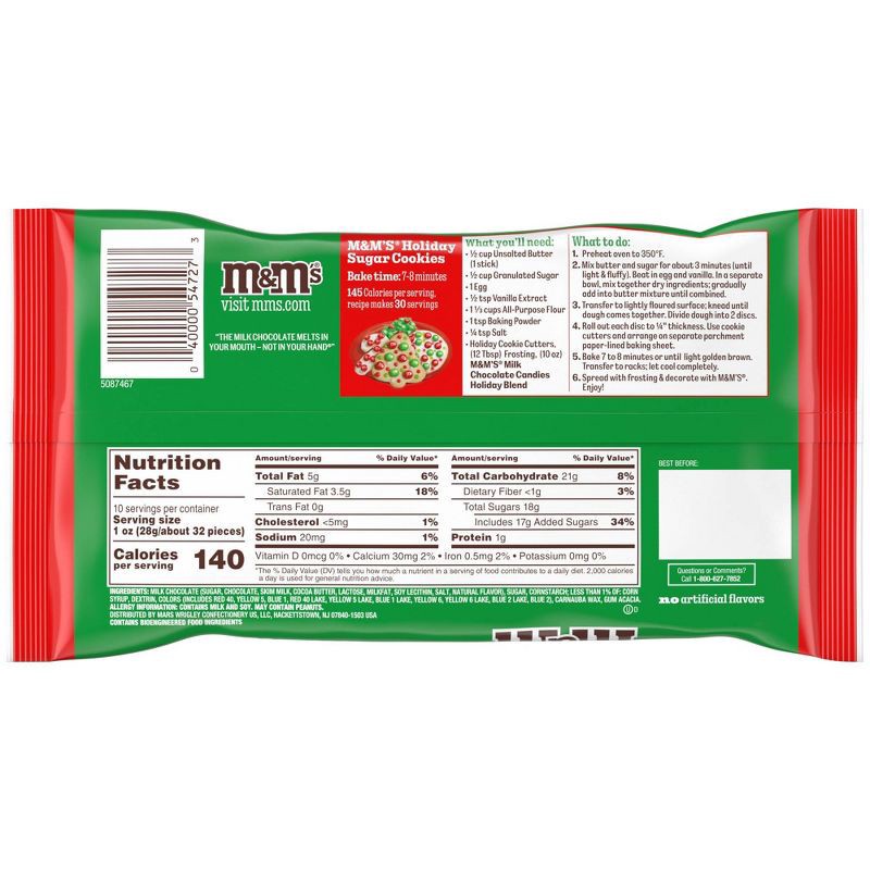 slide 8 of 11, M&M's Christmas Milk Chocolate Candies Holiday Assortment Candy Bag - 10oz, 10 oz
