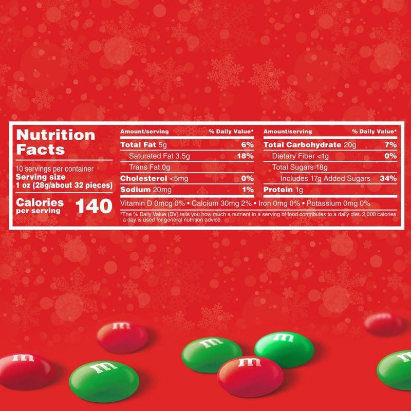 slide 10 of 11, M&M's Christmas Milk Chocolate Candies Holiday Assortment Candy Bag - 10oz, 10 oz