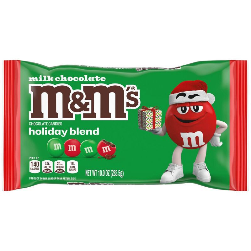 slide 1 of 8, M&M's Christmas Milk Chocolate Candies Holiday Assortment Candy Bag - 10oz, 10 oz