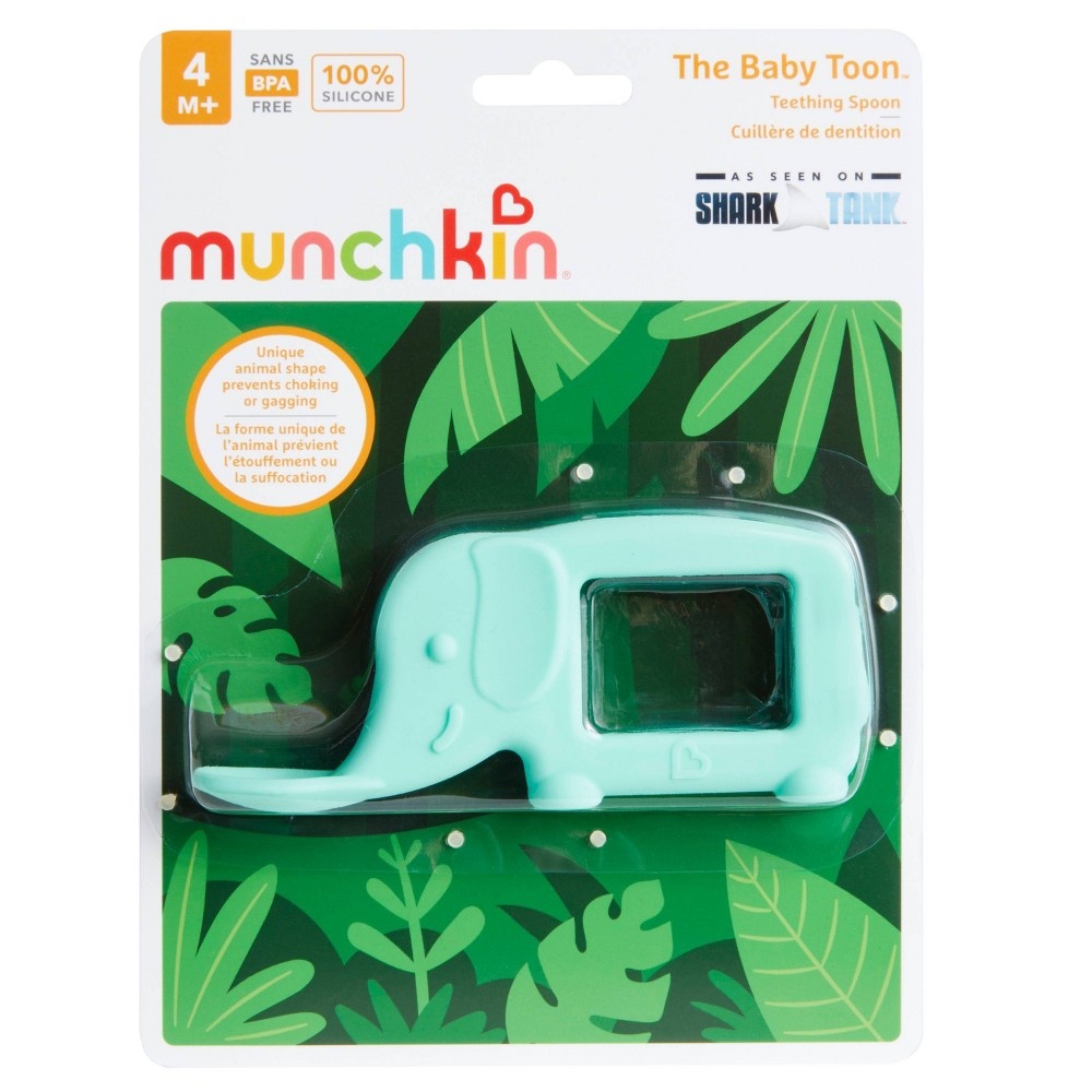 slide 6 of 7, Munchkin The Baby Toon Silicone Teether Spoon Elephant - Mint, 1 ct