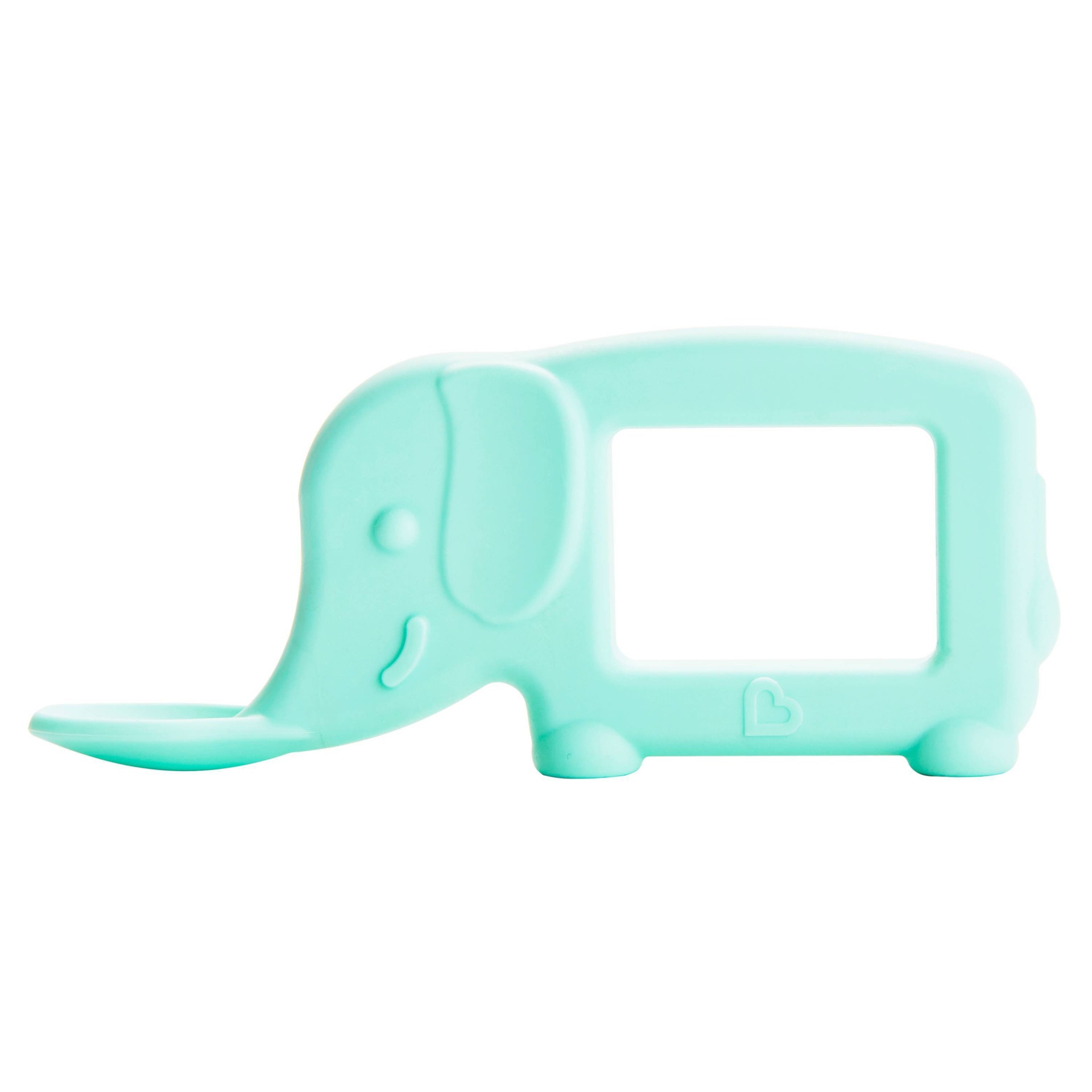 slide 1 of 7, Munchkin The Baby Toon Silicone Teether Spoon Elephant - Mint, 1 ct