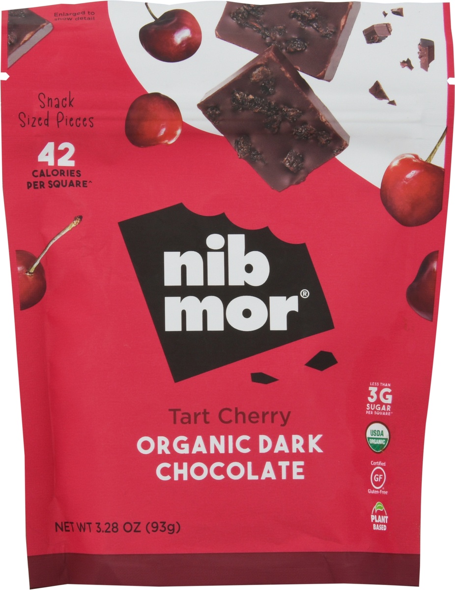 slide 9 of 11, NibMor Nibmor Organic Tart Cherry Dark Chocolate Candy, 3.26 oz