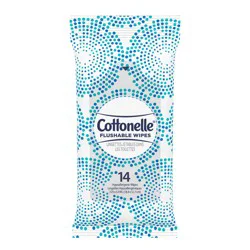 Cottonelle Flushable On-The-Go Travel Wet Wipes - Unscented - 14ct