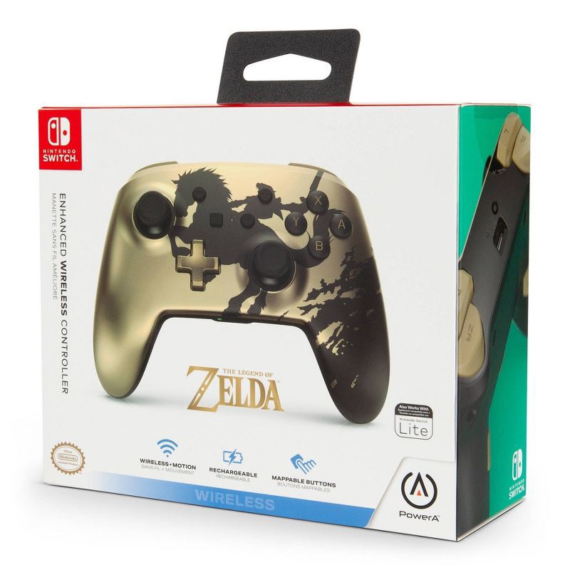 slide 11 of 12, PowerA Enhanced Wireless Controller for Nintendo Switch Legend of Zelda - Gold Rider, 1 ct