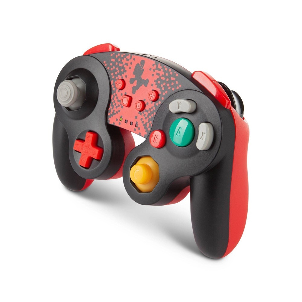 slide 5 of 11, PowerA Wireless GameCube Style Controller for Nintendo Switch - Mario - Black/Red, 1 ct