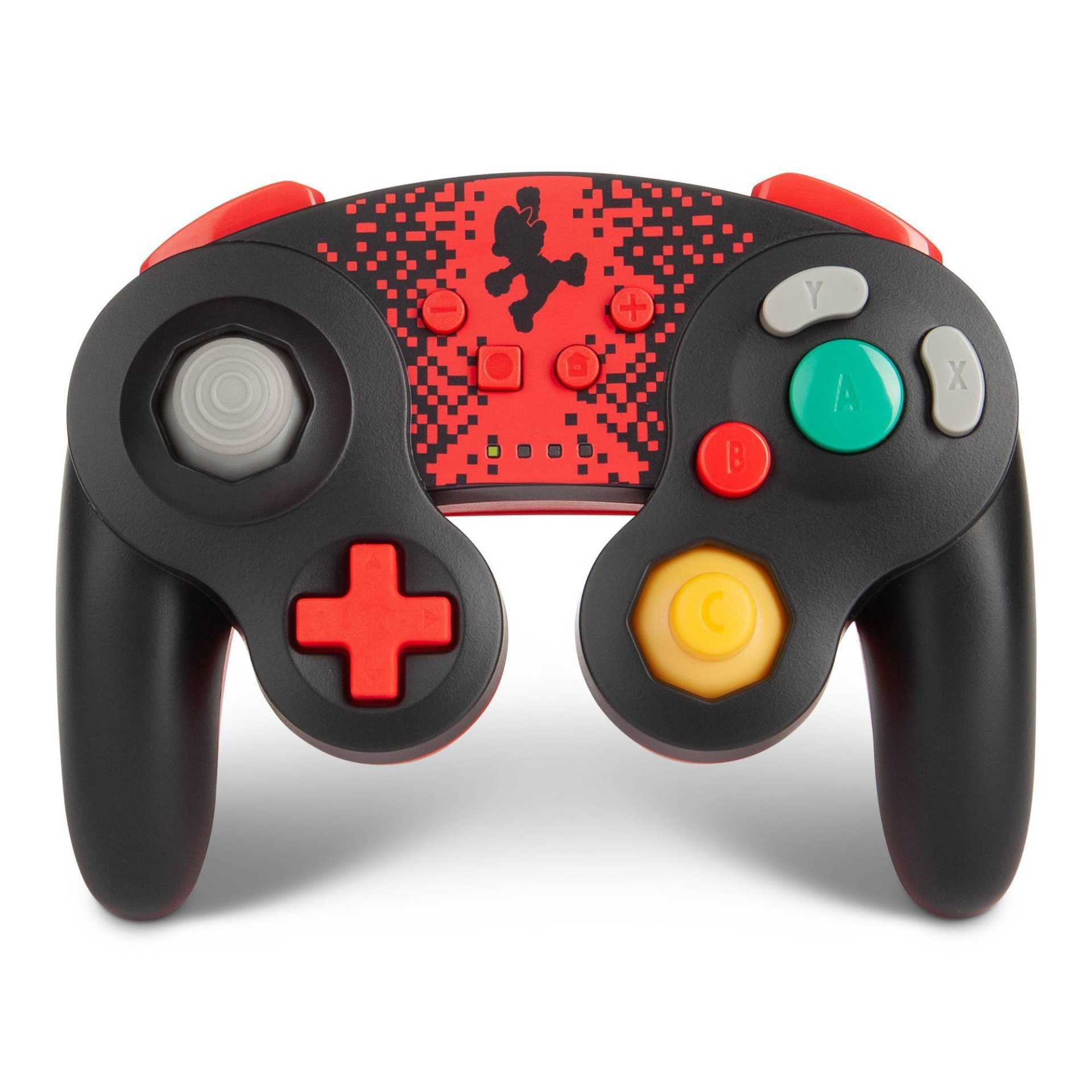 slide 1 of 11, PowerA Wireless GameCube Style Controller for Nintendo Switch - Mario - Black/Red, 1 ct