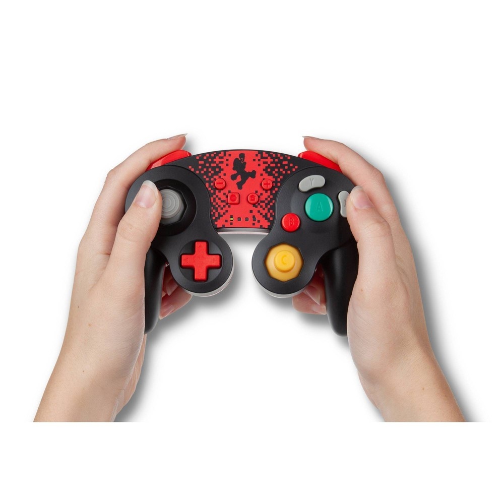 slide 8 of 11, PowerA Wireless GameCube Style Controller for Nintendo Switch - Mario - Black/Red, 1 ct
