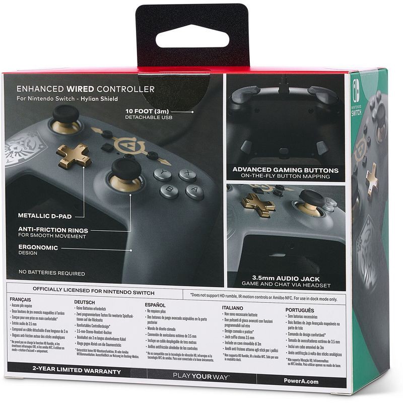 slide 8 of 11, PowerA Enhanced Wired Controller for Nintendo Switch Legend of Zelda Hylian Shield, 1 ct