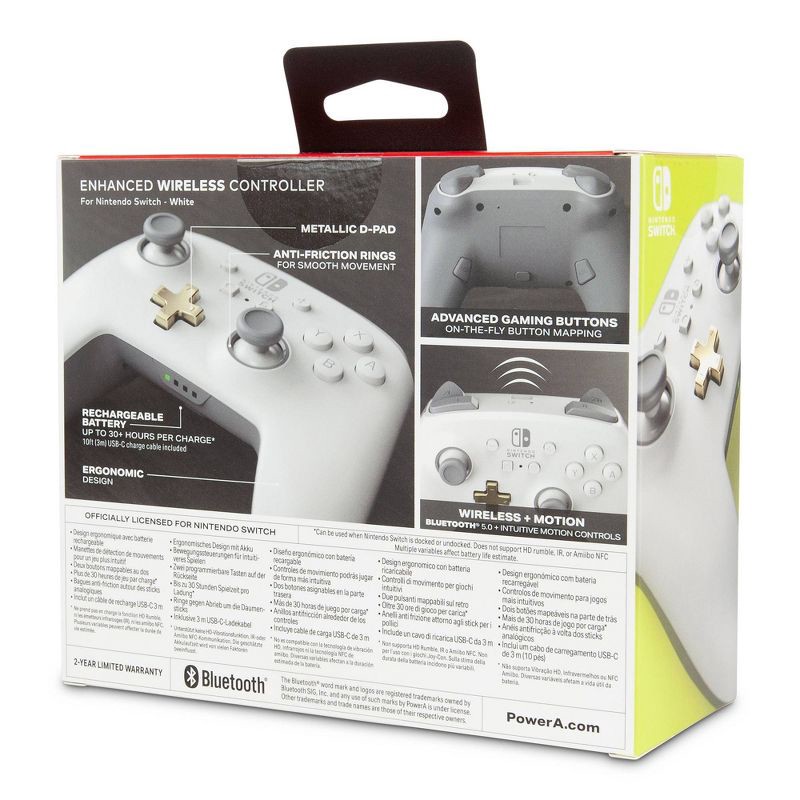 slide 7 of 12, PowerA Enhanced Wireless Controller for Nintendo Switch - White, 1 ct