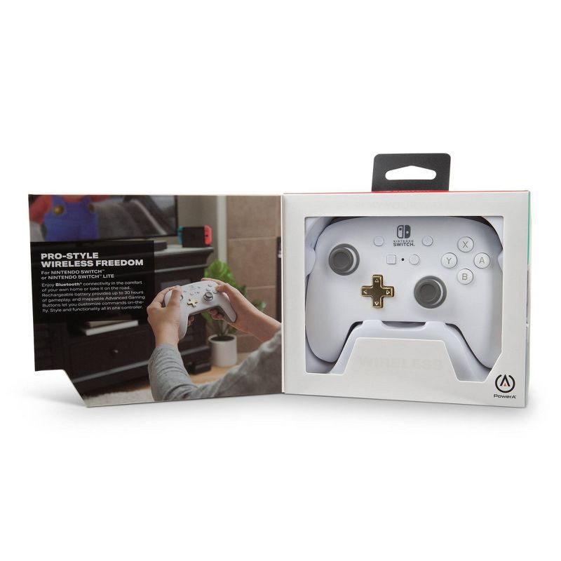 slide 6 of 12, PowerA Enhanced Wireless Controller for Nintendo Switch - White, 1 ct