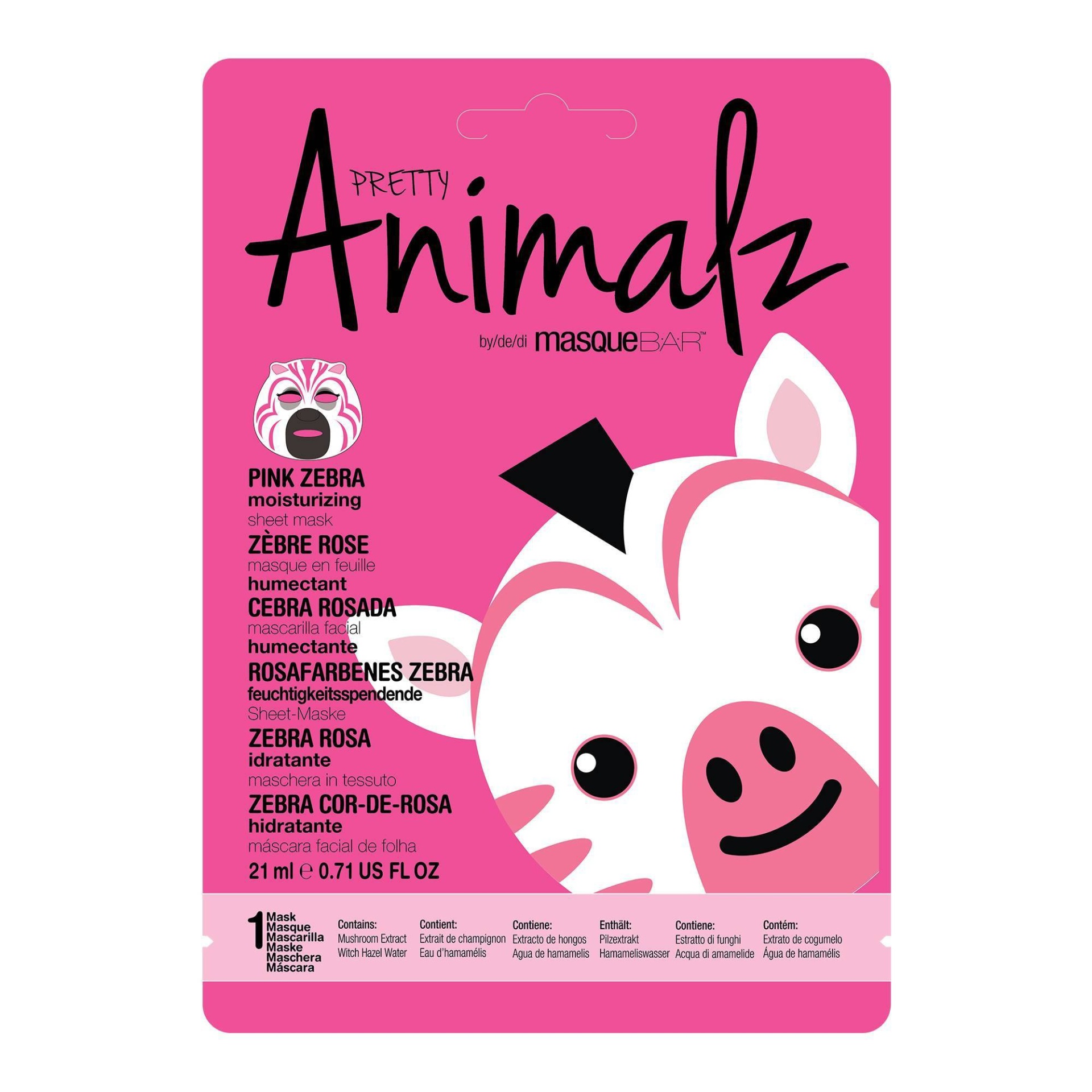 slide 1 of 3, Masque Bar Pretty Animalz Pink Zebra Sheet Mask, 0.71 fl oz