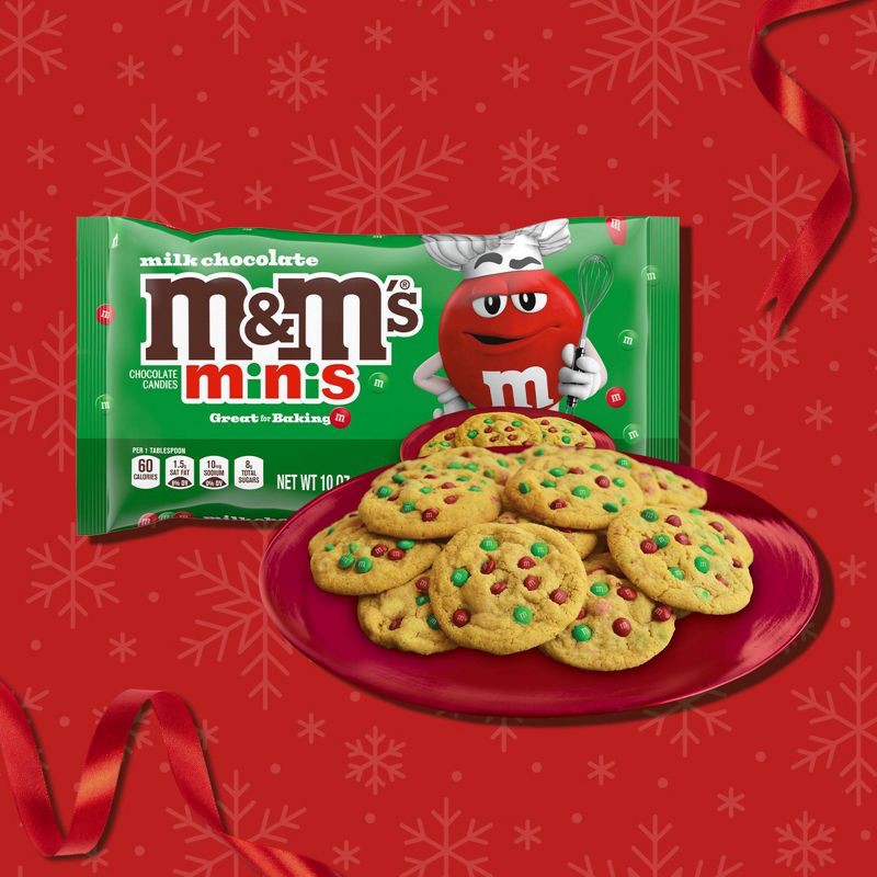 slide 5 of 11, M&M's Minis Milk Chocolate Christmas Cookie Candy Bag - 10oz, 10 oz