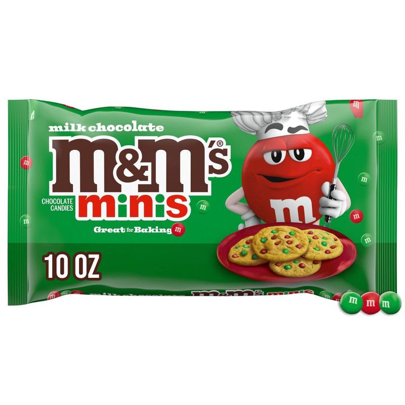 slide 1 of 11, M&M's Minis Milk Chocolate Christmas Cookie Candy Bag - 10oz, 10 oz