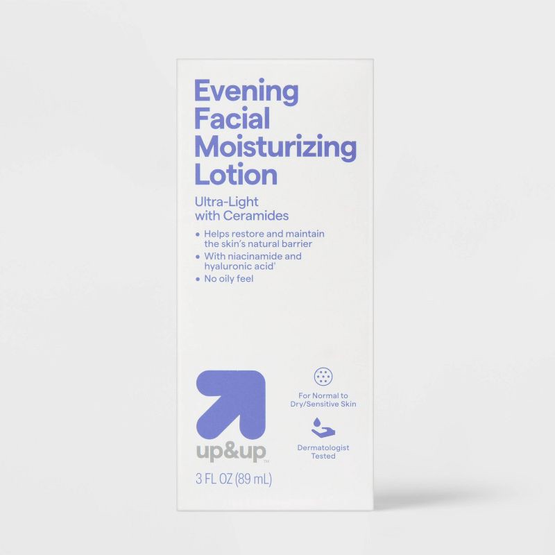slide 1 of 5, PM Facial Moisturizing Lotion - 3 fl oz - up&up™: Contains Hyaluronic Acid, Ceramides, For Normal Skin, Unscented, 3 fl oz