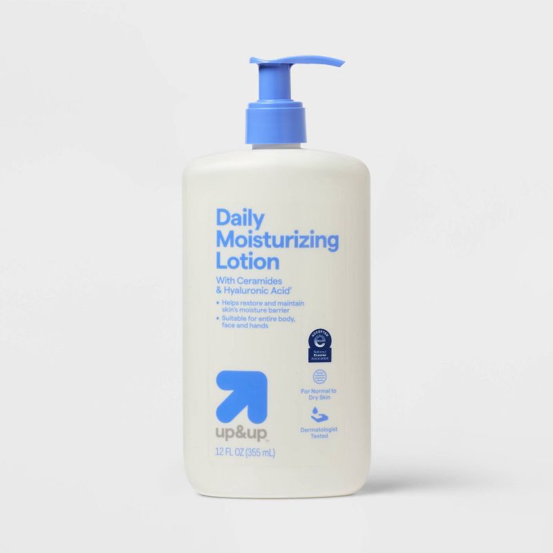 slide 1 of 5, Daily Moisturizing Lotion for Normal to Dry Skin Unscented - 12 fl oz - up&up™, 12 fl oz