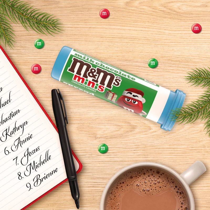 slide 5 of 10, M&M's Holiday Milk Chocolate Minis Christmas Candy Tube - 1.08oz, 1.08 oz
