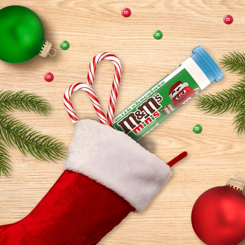 slide 7 of 10, M&M's Holiday Milk Chocolate Minis Christmas Candy Tube - 1.08oz, 1.08 oz