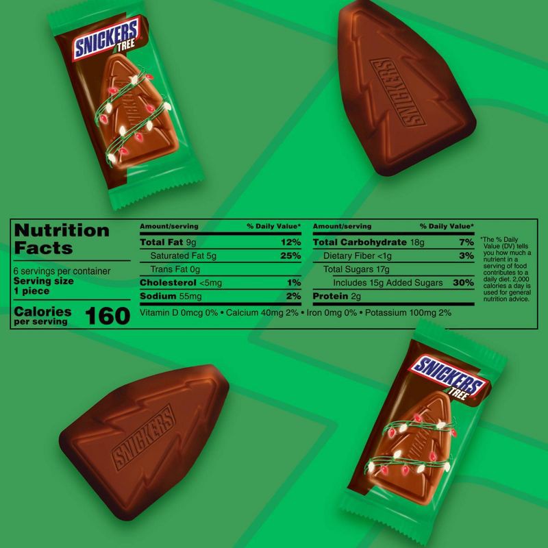 slide 8 of 8, Snickers Christmas Trees Individually Wrapped Chocolate Candy Bars - 6.6oz/6ct, 6 ct; 6.6 oz