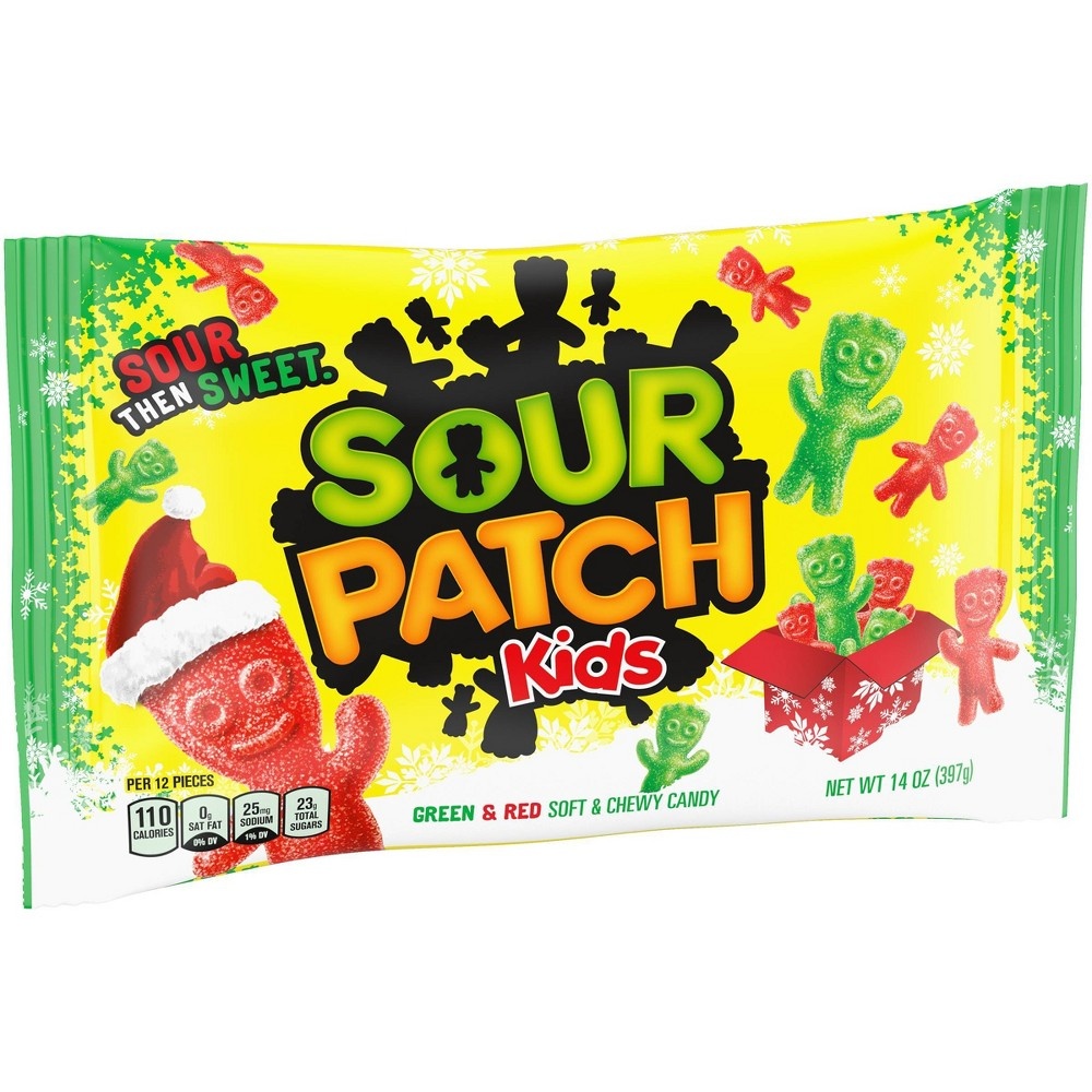 slide 2 of 4, Sour Patch Kids Red & Green Soft Chewy Candy, 14 oz