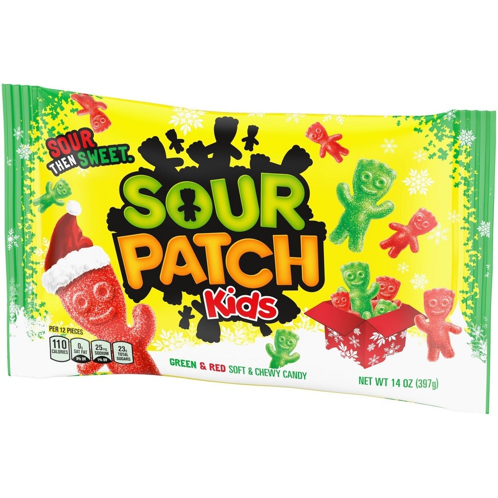 slide 3 of 4, Sour Patch Kids Red & Green Soft Chewy Candy, 14 oz