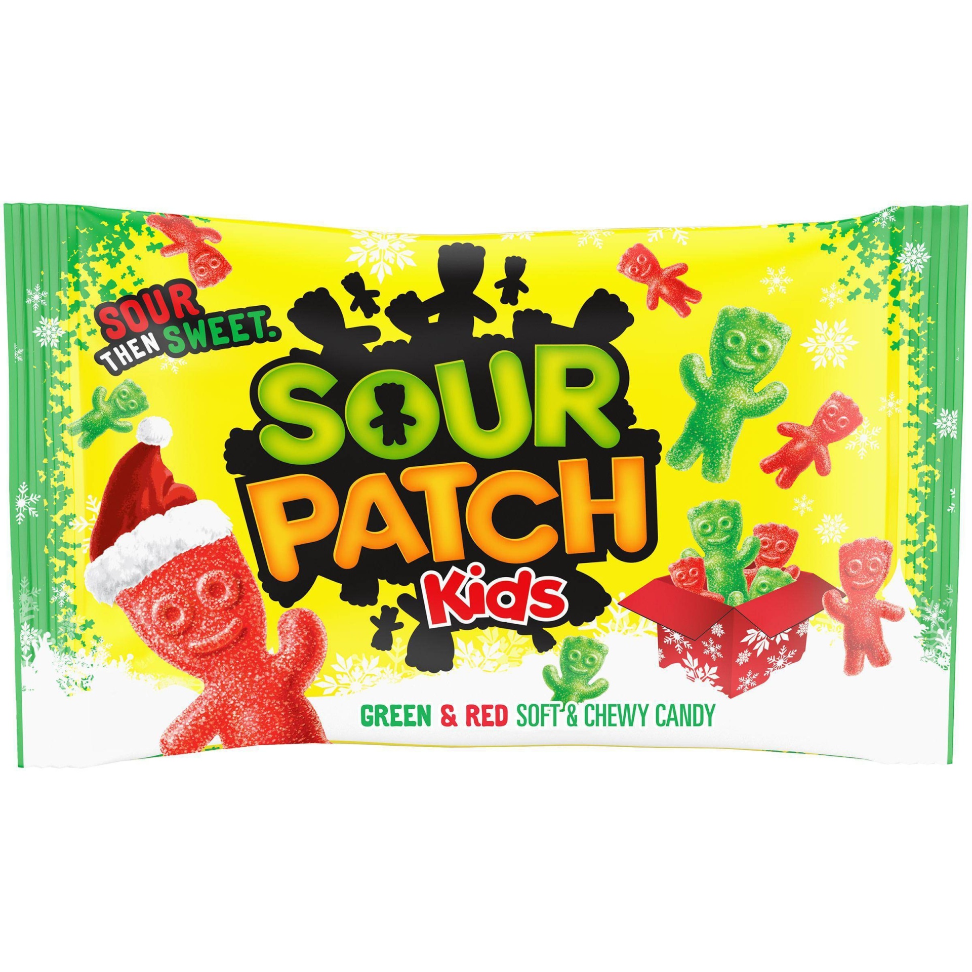 slide 1 of 4, Sour Patch Kids Red & Green Soft Chewy Candy, 14 oz