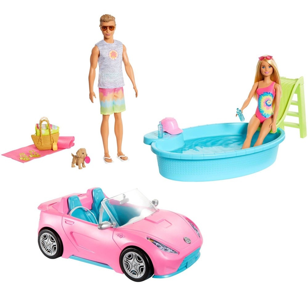 slide 4 of 6, Barbie Pool & Convertible Bundle Playset, 1 ct