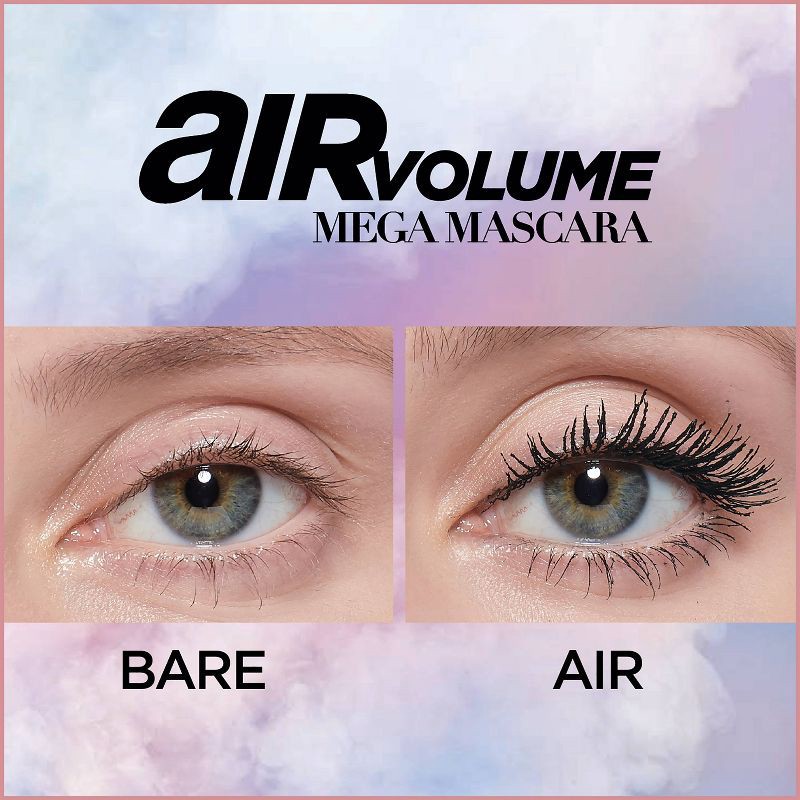 slide 3 of 8, L'Oreal Paris Air Volume Mega Lightweight Mascara - 851 Washable Black - 0.3 fl oz, 0.3 fl oz