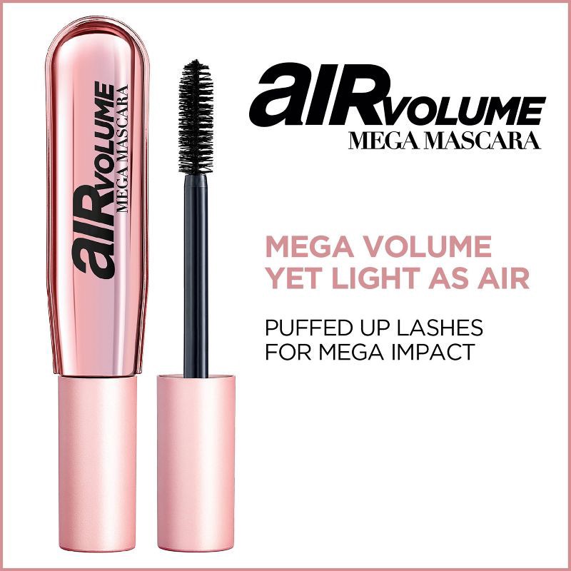 slide 6 of 8, L'Oreal Paris Air Volume Mega Lightweight Mascara - 851 Washable Black - 0.3 fl oz, 0.3 fl oz