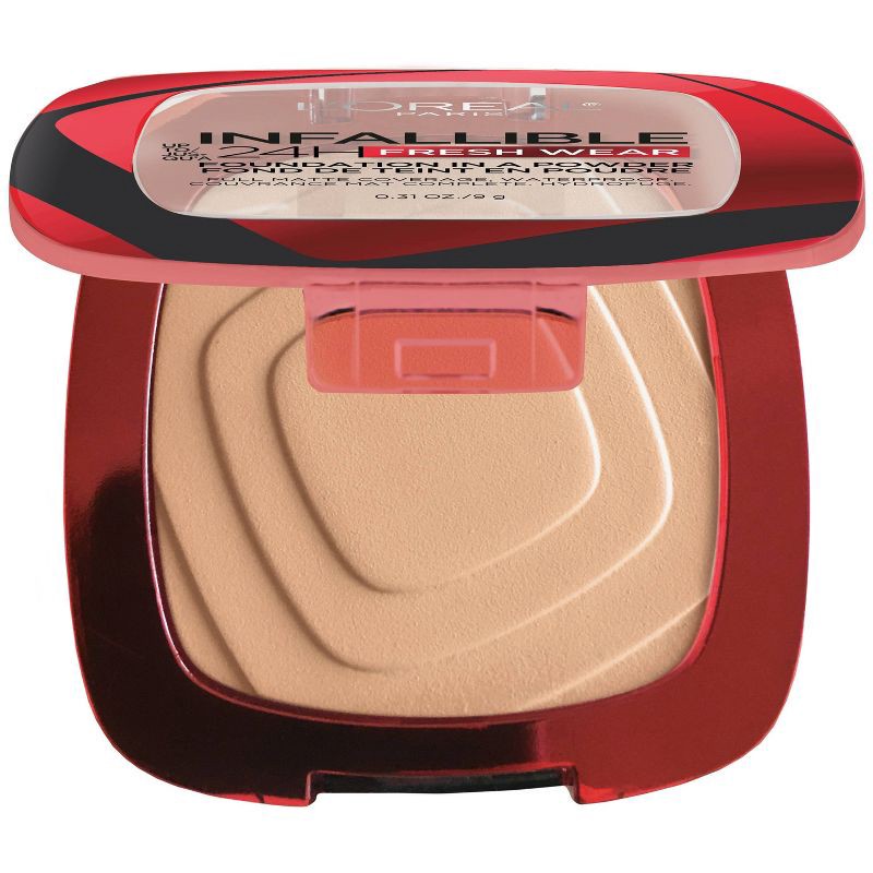 slide 7 of 7, L'Oreal Paris Infallible Up to 24H Fresh Wear Foundation in a Powder - 220 Sand - 0.31oz, 0.31 oz