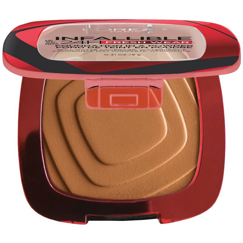 slide 6 of 7, L'Oreal Paris Infallible Up to 24H Fresh Wear Foundation in a Powder - Sienna - 0.31oz, 0.31 oz