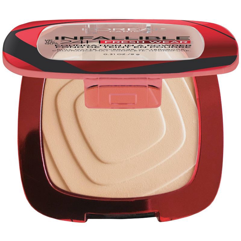slide 6 of 7, L'Oreal Paris Infallible Up to 24H Fresh Wear Foundation in a Powder - Ivory - 0.31oz, 0.31 oz