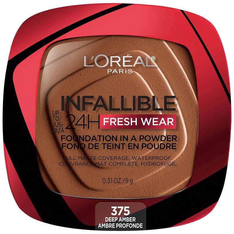 slide 1 of 8, L'Oreal Paris Infallible Up to 24H Fresh Wear Foundation in a Powder - Deep Amber - 0.31oz, 0.31 oz