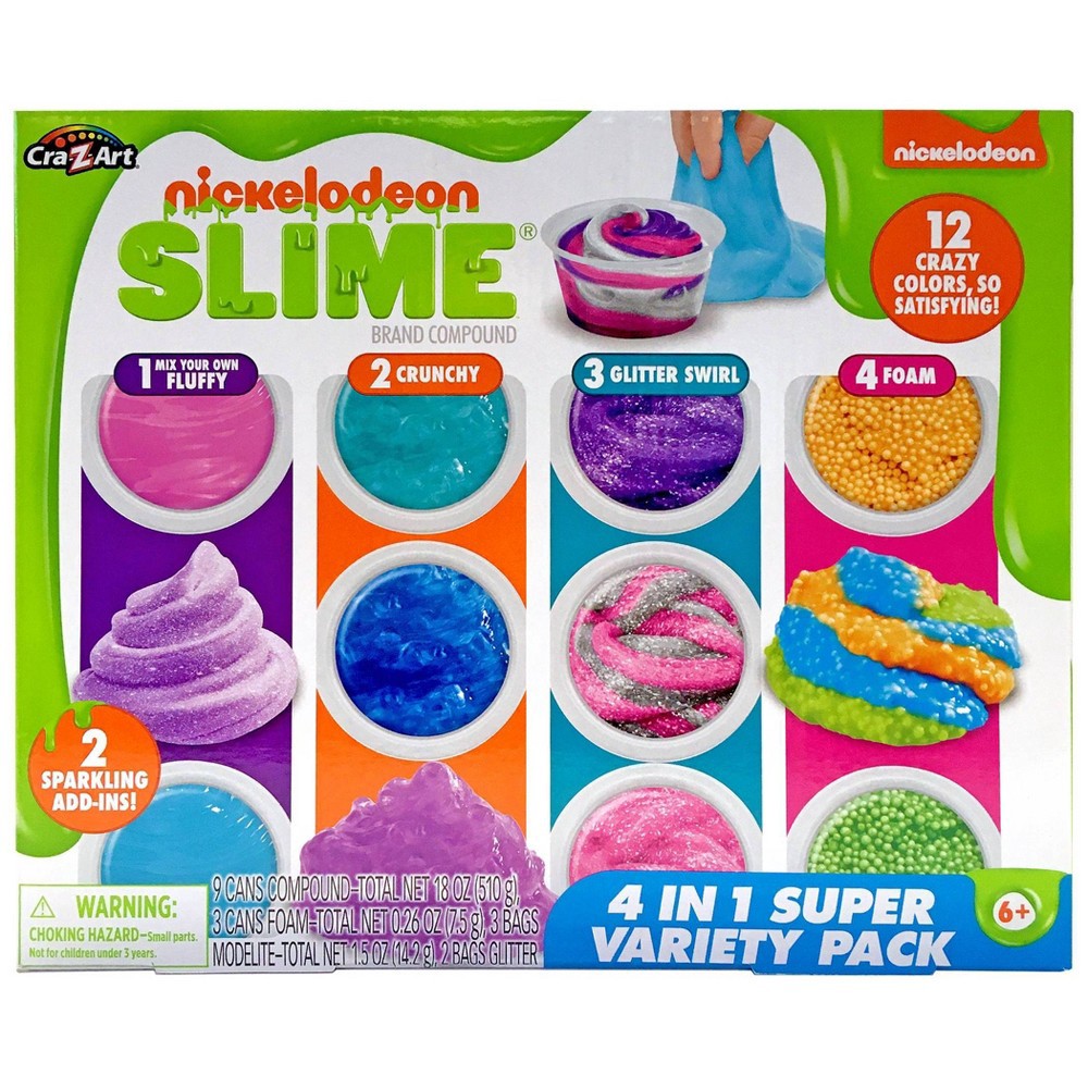 slide 9 of 10, Nickelodeon 4-in-1 Super Variety Slime Pack, 1 ct