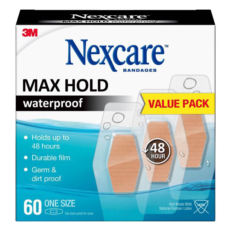 slide 1 of 7, Nexcare Max Hold All One Size - 60ct, 60 ct