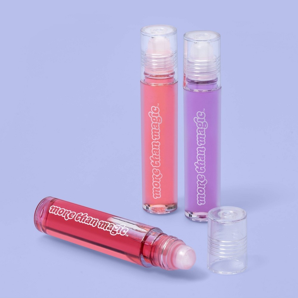 slide 2 of 3, Rollerball Lip Gloss Set - More Than Magic, 3 ct, 0.9 oz