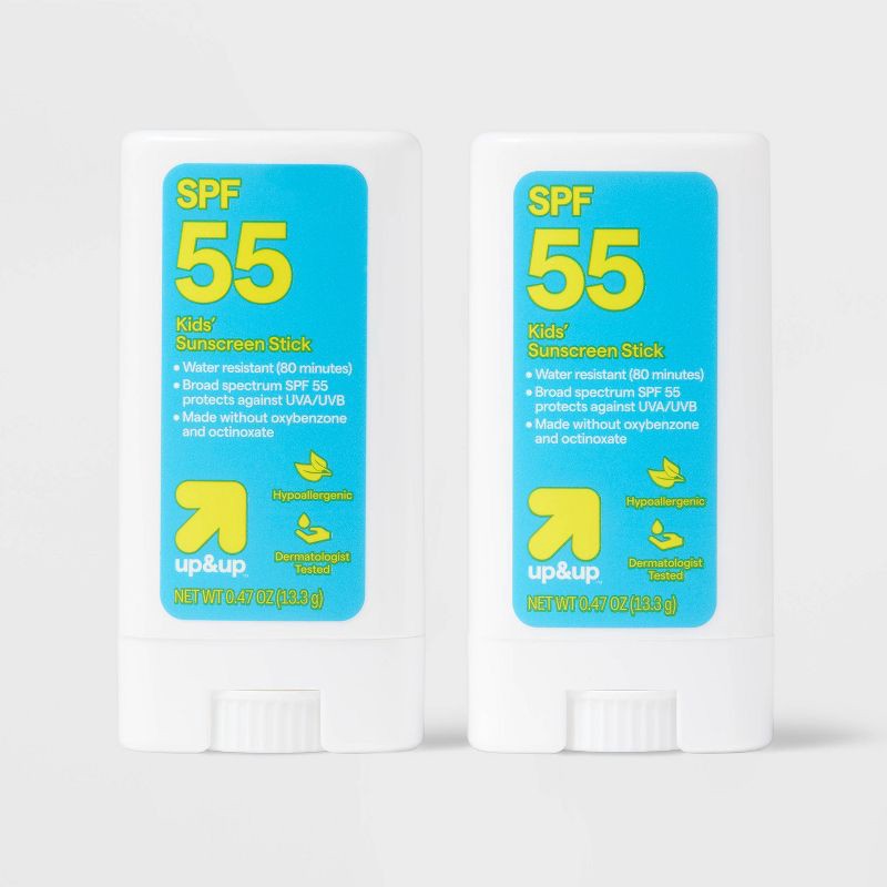 slide 4 of 8, Kid's Sport Sunscreen Stick - SPF 55 - 0.47oz/2pk - up&up™, 55 x 0.47 oz, 2 ct