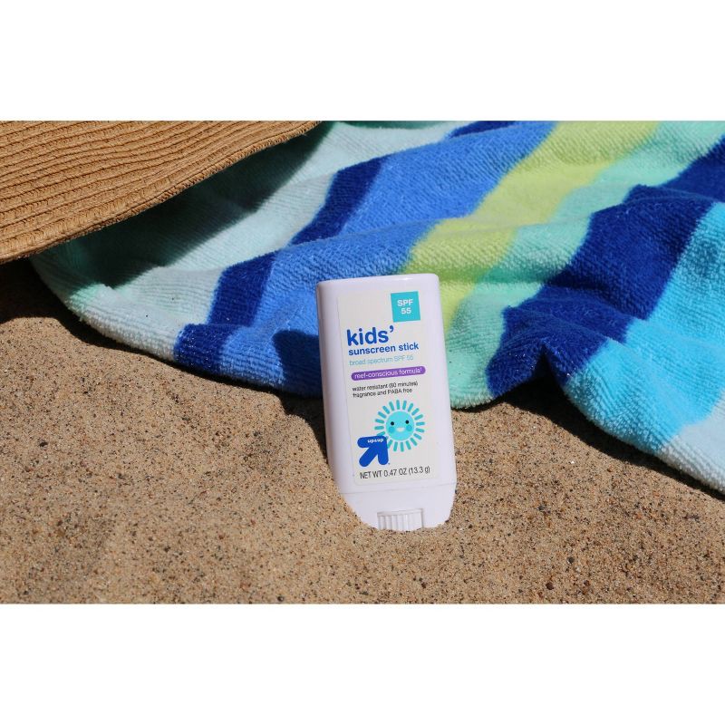 slide 4 of 4, Kid's Sport Sunscreen Stick - SPF 55 - 0.47oz/2pk - up&up™, 5 x 0.47 oz, 2 ct