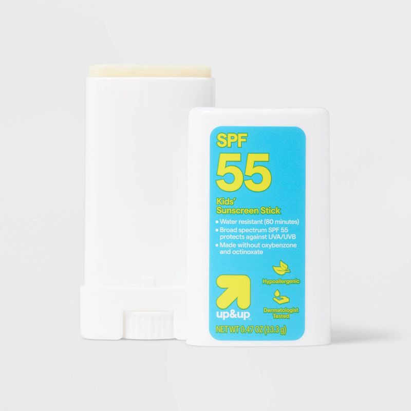 slide 6 of 8, Kid's Sport Sunscreen Stick - SPF 55 - 0.47oz/2pk - up&up™, 55 x 0.47 oz, 2 ct