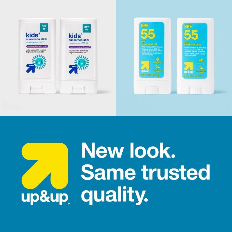 slide 7 of 8, Kid's Sport Sunscreen Stick - SPF 55 - 0.47oz/2pk - up&up™, 55 x 0.47 oz, 2 ct