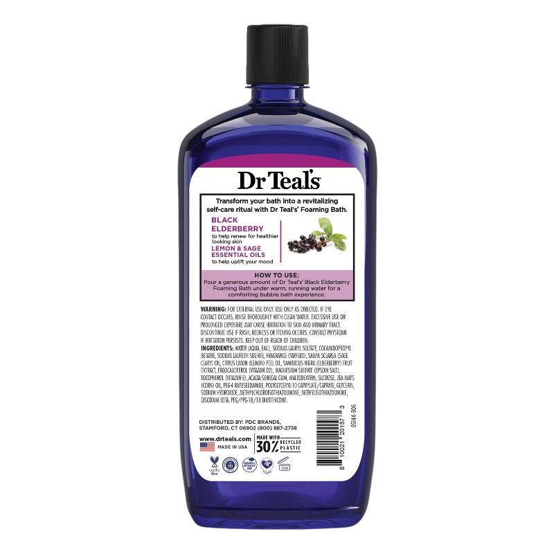 slide 5 of 5, Dr Teal's Boost & Renew Foaming Bubble Bath Elderberry Citrus, Patchouli and Peppermint - 34 fl oz, 34 fl oz