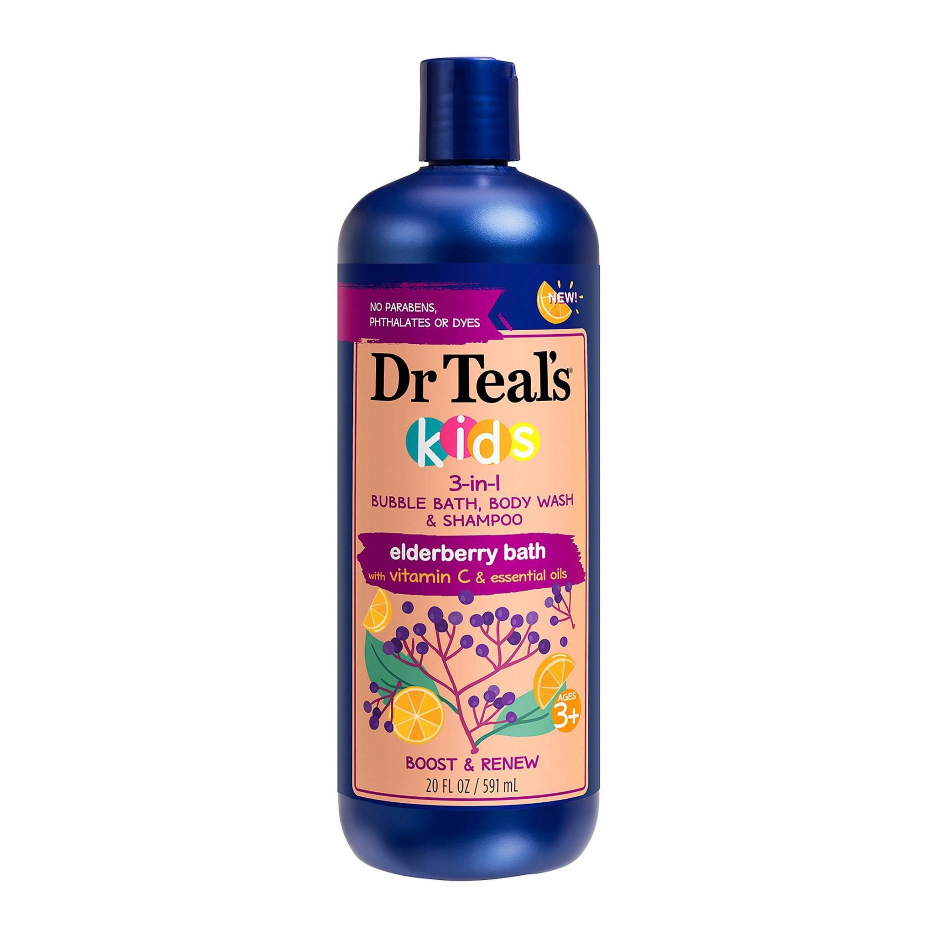 slide 1 of 3, Dr Teal's Dr.Teal's Kids Elderberry & Vitamin C 3-in-1 Body Wash, 20 oz