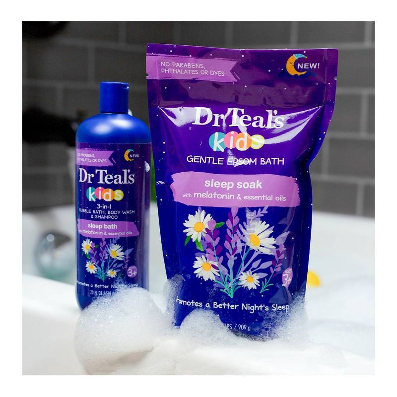 slide 7 of 7, Dr Teal's Kids 3-in-1 Sleep Bath with Melatonin & Essential Oils - Lavender - 20 fl oz, 20 fl oz