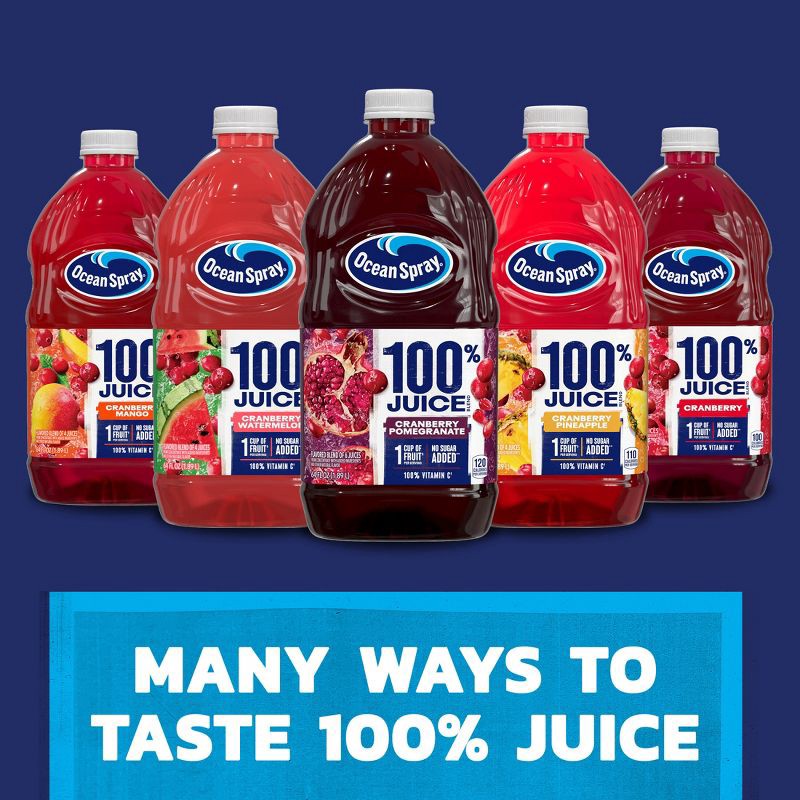 slide 8 of 10, Ocean Spray 100% Juice Cranberry Blend – 64 fl oz Bottle, 64 fl oz
