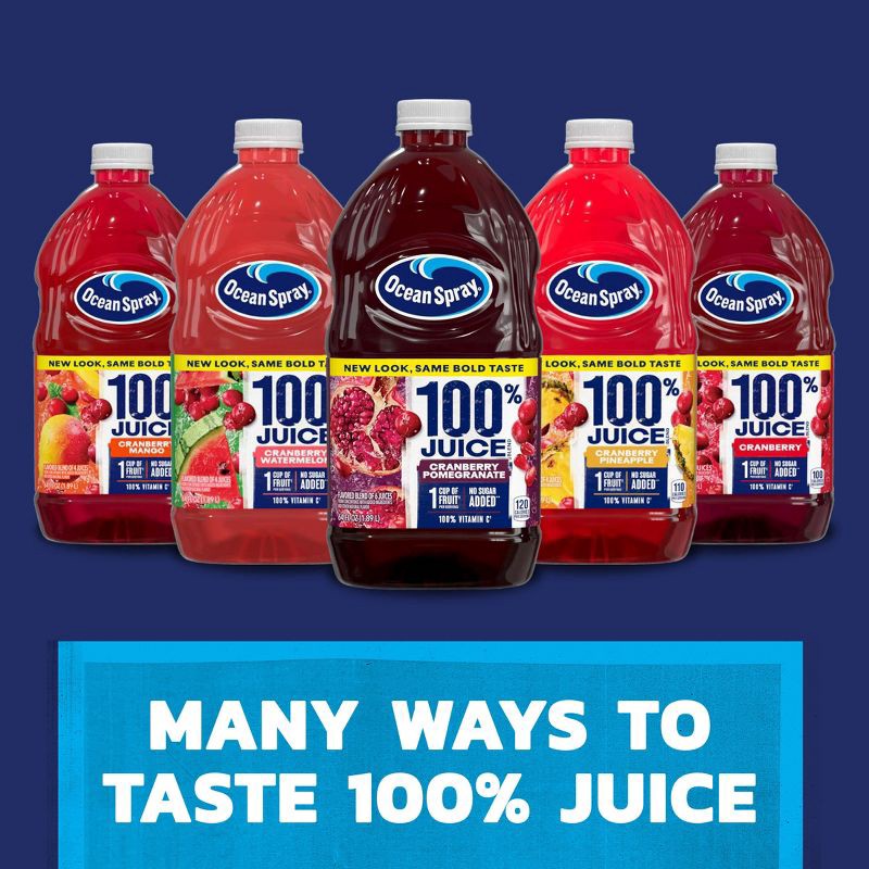 slide 8 of 10, Ocean Spray 100% Juice Cranberry Blend – 64 fl oz Bottle, 64 fl oz