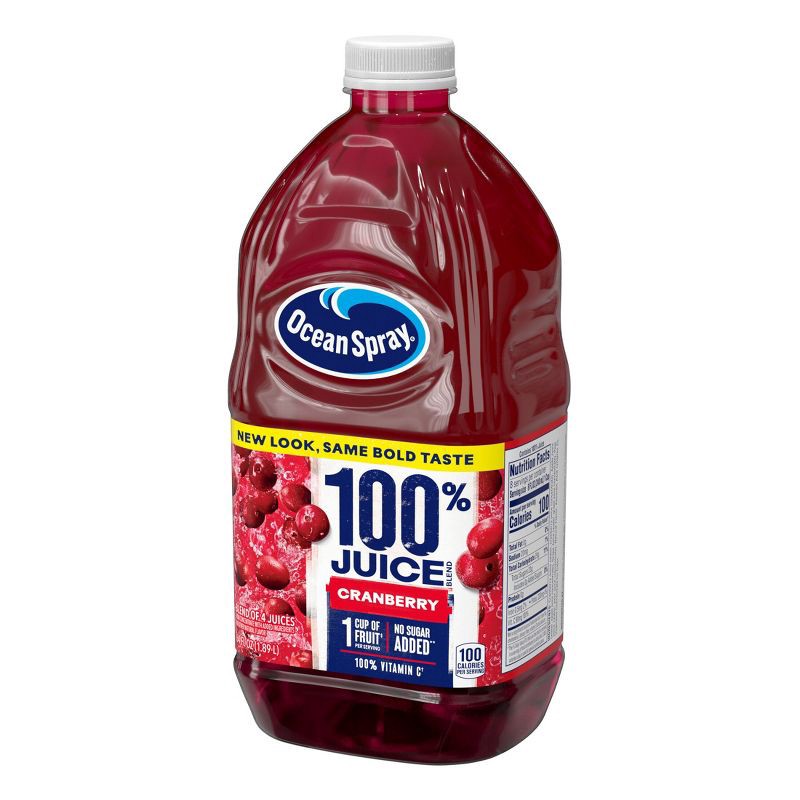 slide 9 of 10, Ocean Spray 100% Juice Cranberry Blend – 64 fl oz Bottle, 64 fl oz