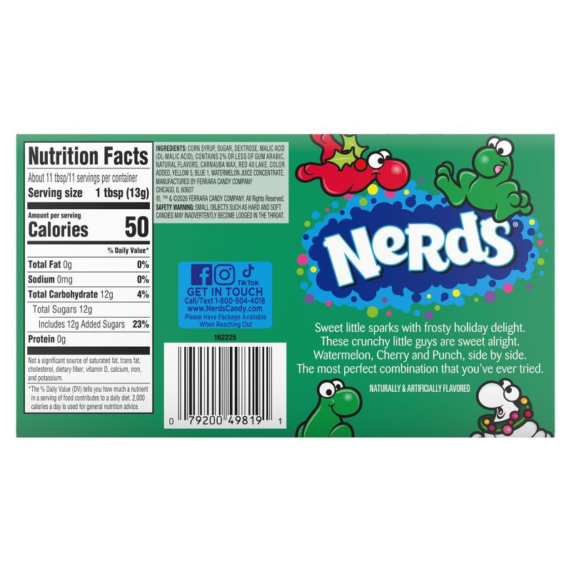 slide 2 of 4, Nerds Christmas Frosty Theatre Box - 5oz, 5 oz