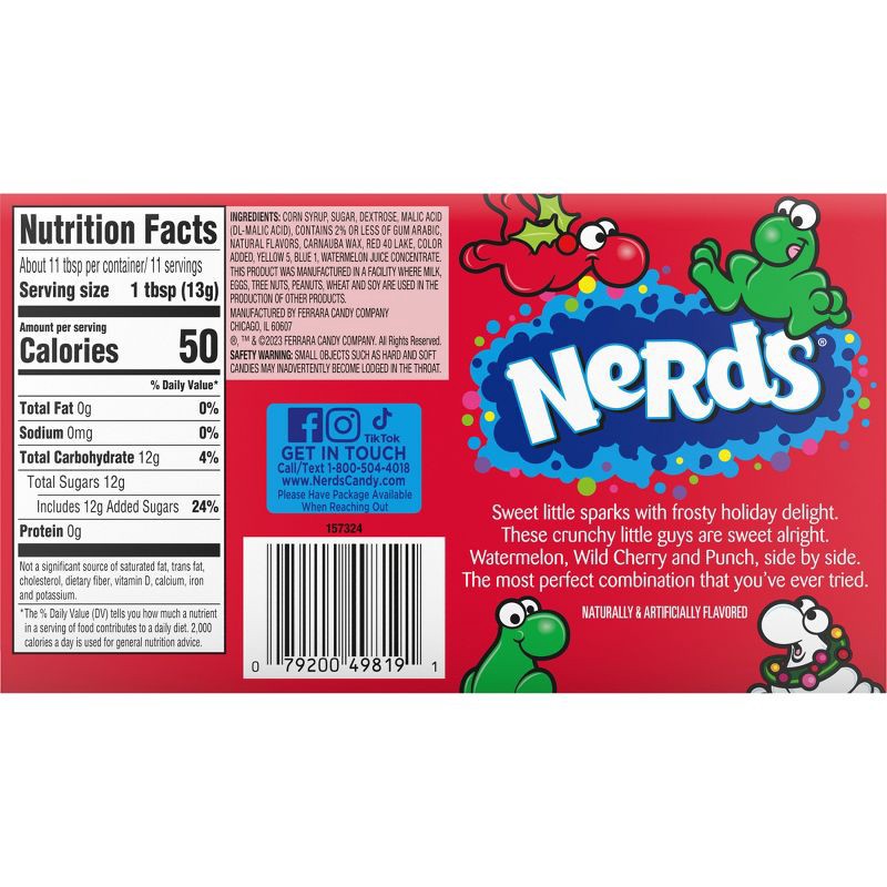 slide 8 of 8, Nerds Christmas Frosty Theatre Box - 5oz, 5 oz