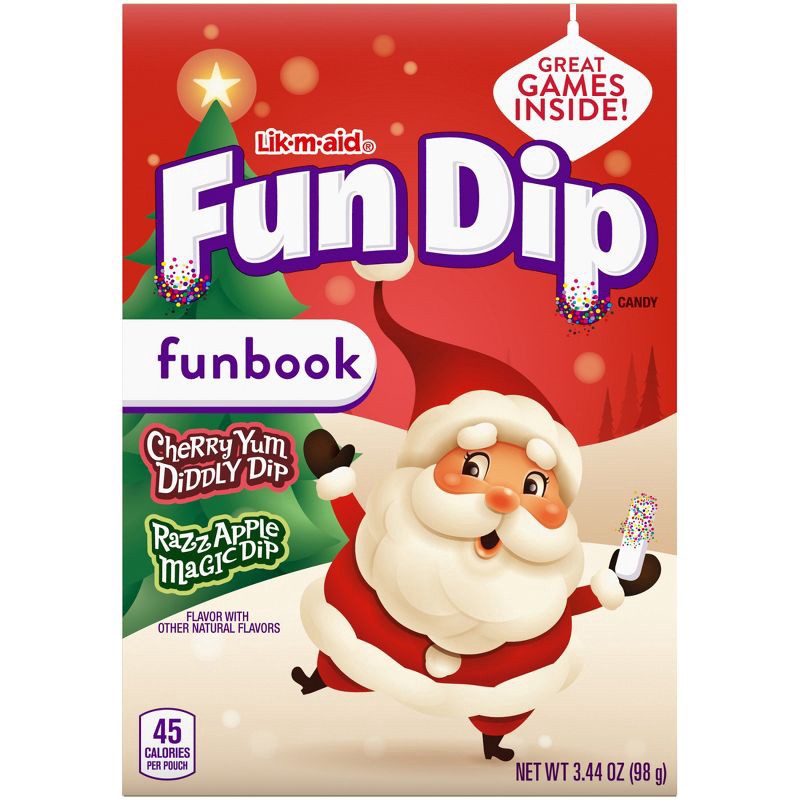 slide 1 of 6, Lik-M-Aid Fun Dip Christmas Fun Book - 3.44oz, 3.44 oz