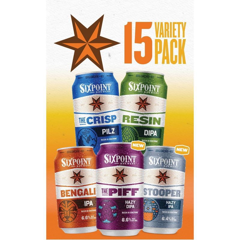 slide 2 of 3, Sixpoint Brewery Higher Volume Variety Pack - 15pk/12 fl oz Cans, 15 ct; 12 fl oz